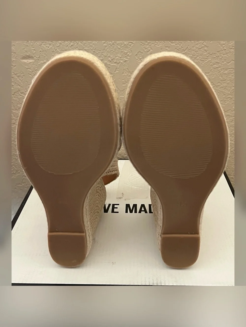 Steve Madden Thelma Bone Leather Wedge Heel Sandals Size-9.5